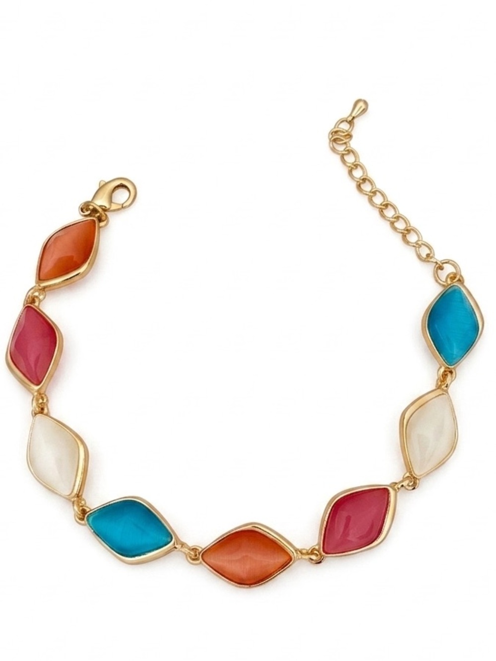 EXCLUSIVE LIMITED 14K Gold Plated Rhombus Crystal Bracelet - Gema Style